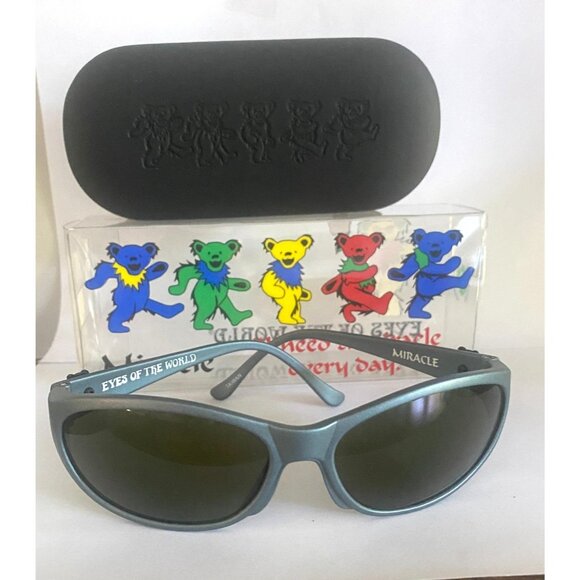 Eyes Of The World Miracle Sunglasses Gray Frame Grateful Dead Original Box - Picture 1 of 11